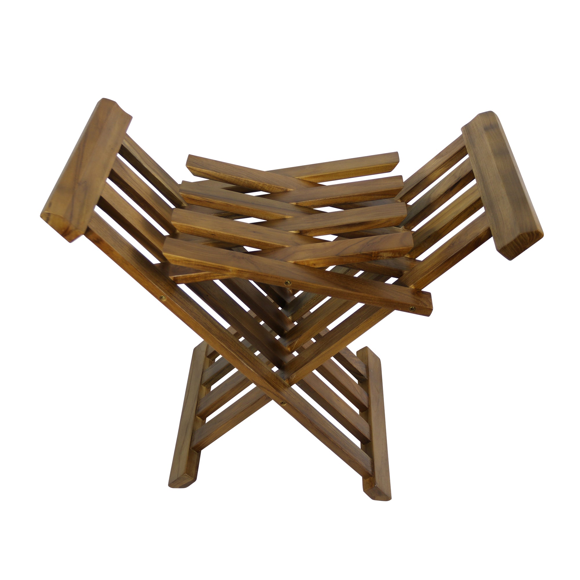 Ala Teak Indoor Outdoor Patio Shower Bath Spa Folding Bench Stool Seat