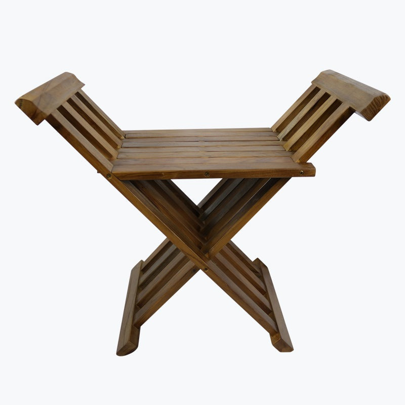 Ala Teak Indoor Outdoor Patio Shower Bath Spa Folding Bench Stool Seat