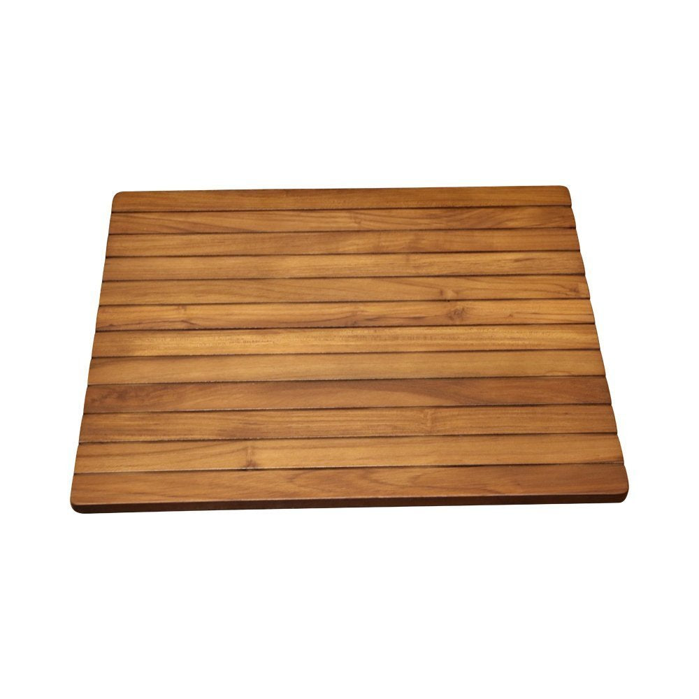 ALA TEAK Wood Grate Shower Bath Spa Waterproof Floor Door Mat Brown