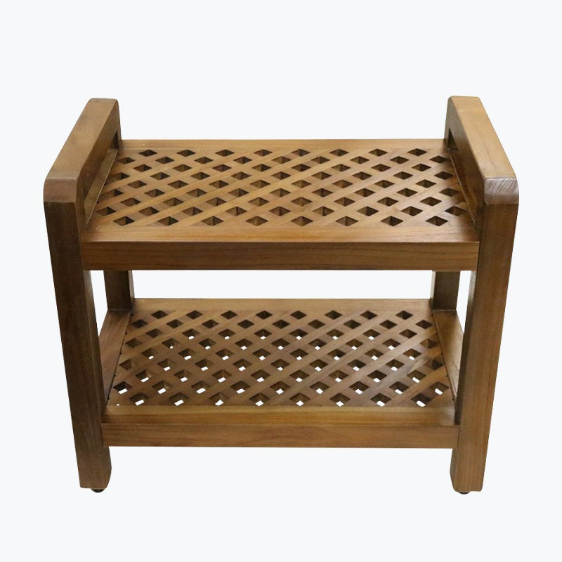 Ala Teak Shower Seat Bench with Storage Shelf for Seating, Support & Relaxation, Spa Bath Bench Stool Perfect for Indoor or Outdoor Use