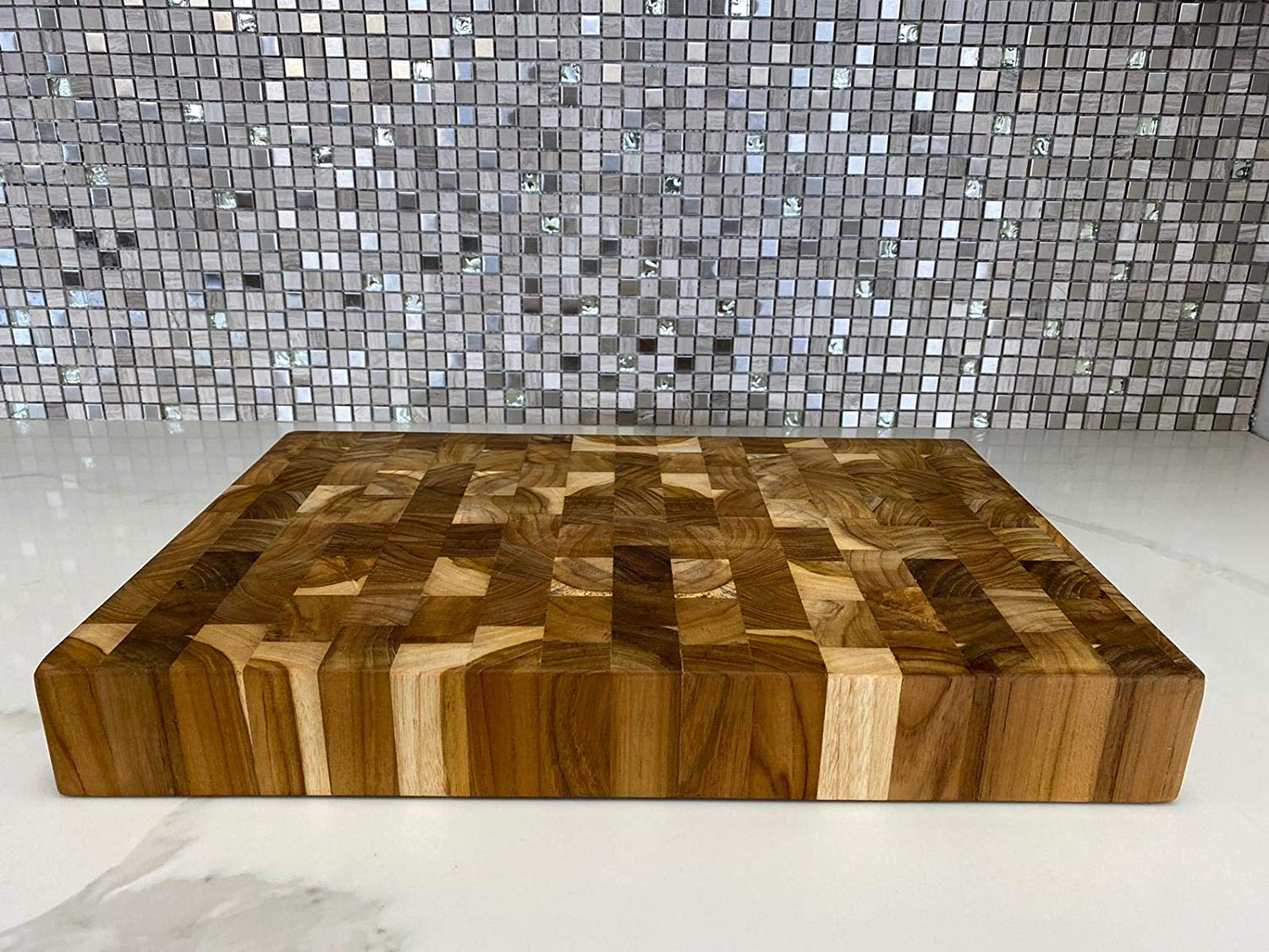 Ala Teak Wood Premium Rectangle End Grain Cutting Board Large Heavy Duty Butcher Block