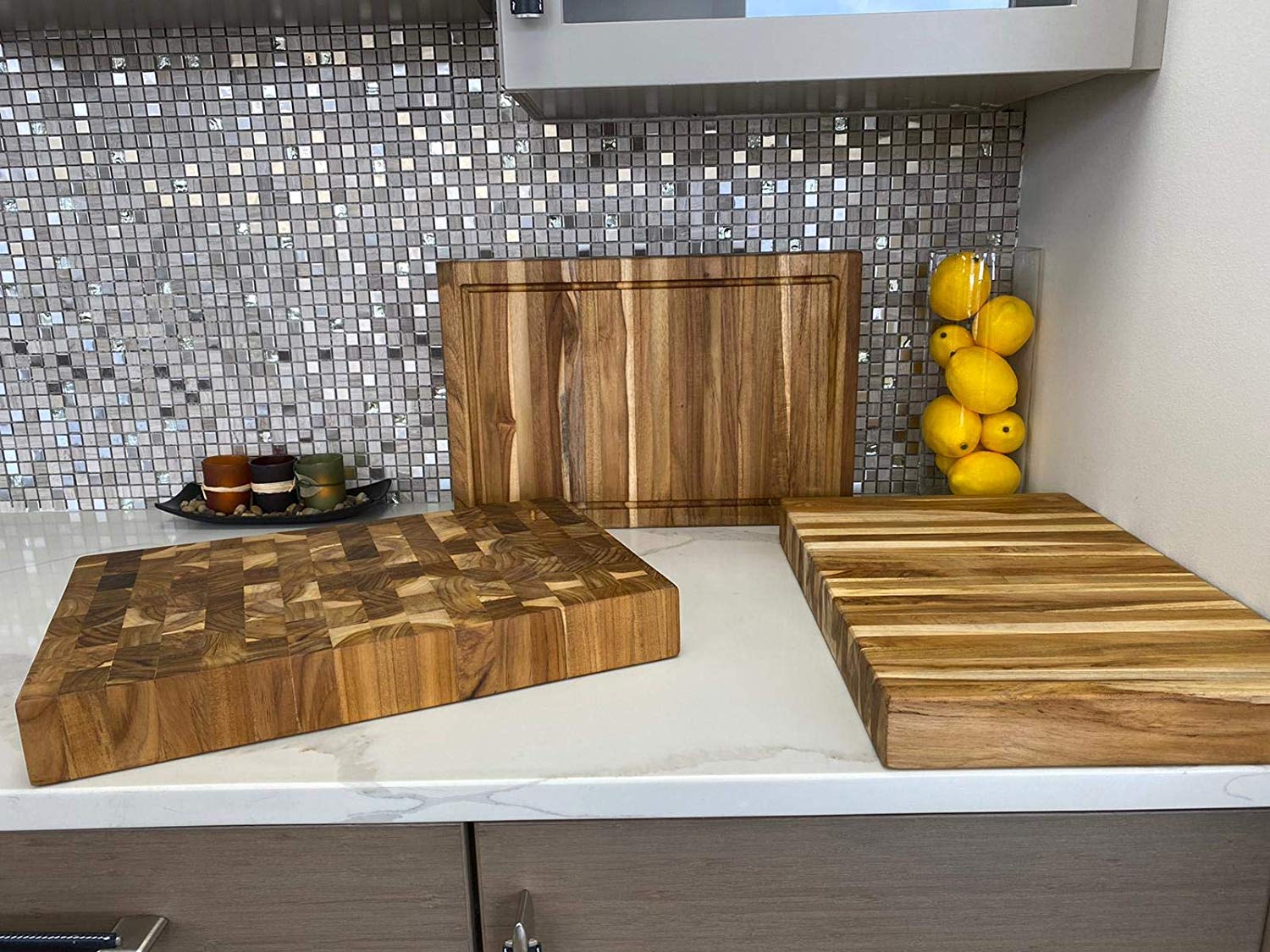Ala Teak Wood Premium Rectangle End Grain Cutting Board Large Heavy Duty Butcher Block