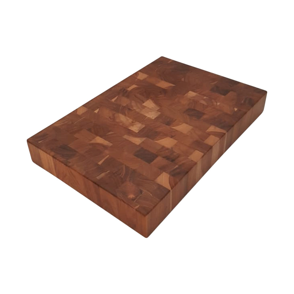 Ala Teak Wood Premium Rectangle End Grain Cutting Board Large Heavy Duty Butcher Block