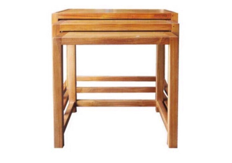 Ala Teak Wood Patio Garden Indoor Outdoor Yard Coffee Nesting Table Waterproof Fully Assembled Bath Spa Shower Shelf Storage