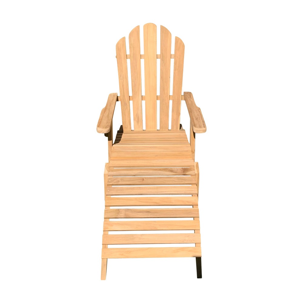 Ala Teak Wood Adirondack Chair with Ottoman