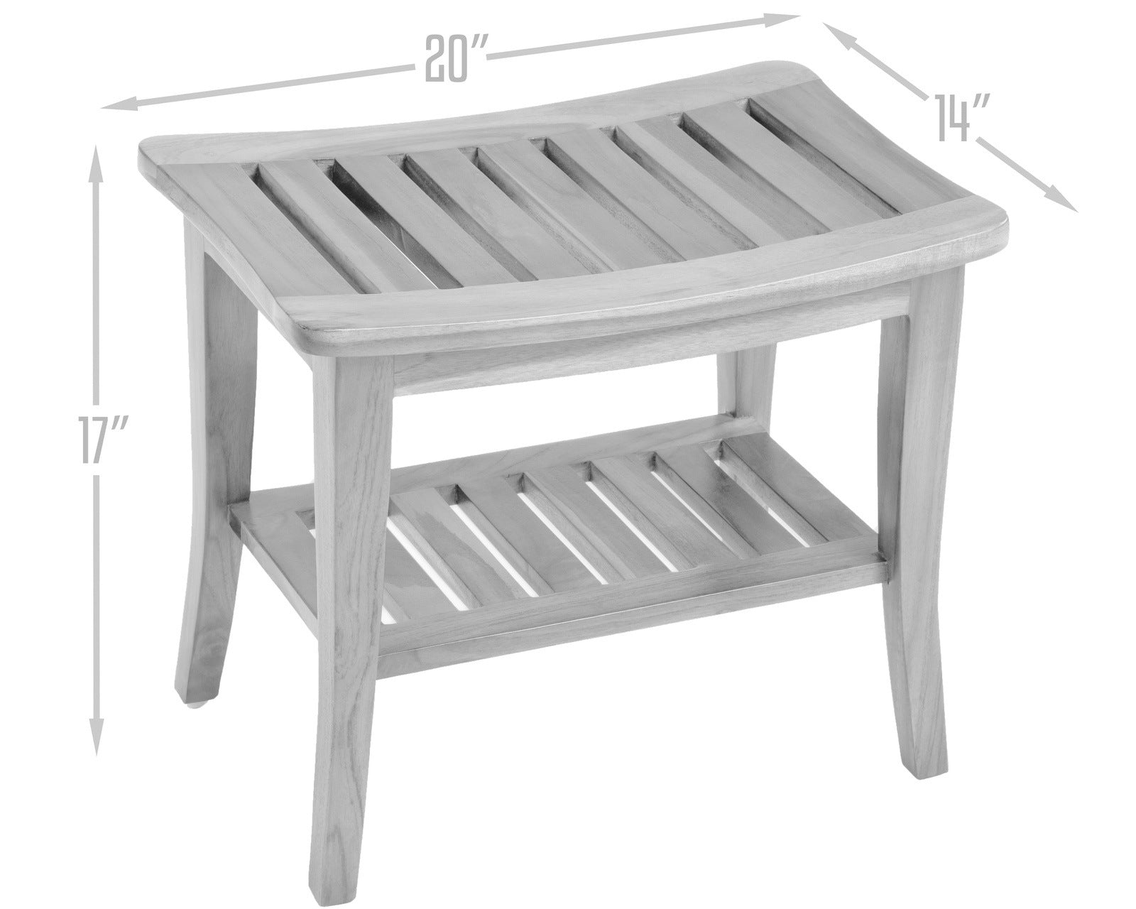 Ala Teak Indoor Outdoor Bath Shower Spa Waterproof Bench Stool Bench Fully Assembled