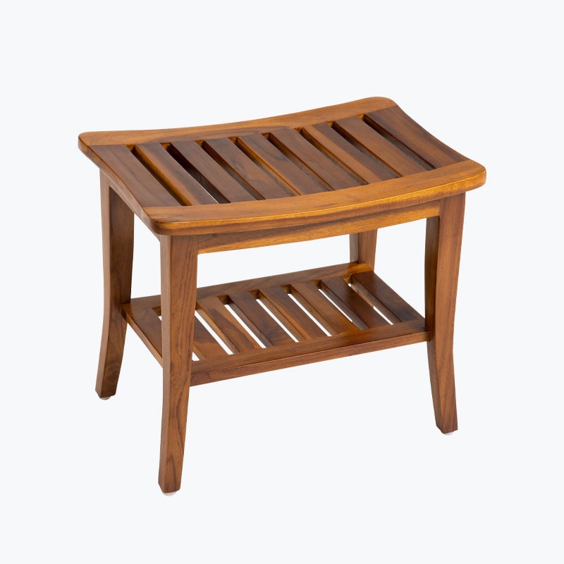 Ala Teak Indoor Outdoor Bath Shower Spa Waterproof Bench Stool Bench Fully Assembled