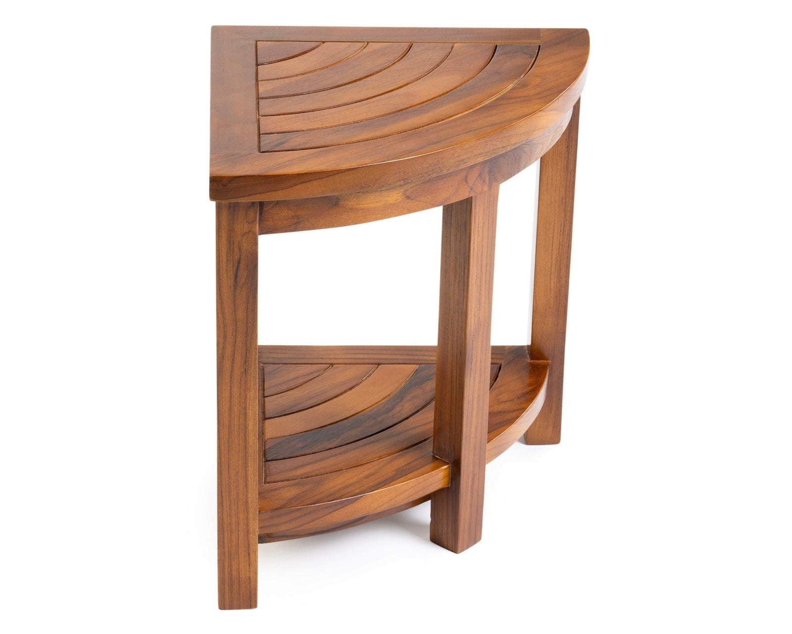 ALATEAK Corner Wood Bath Spa Shower Stool Table Bench Shelf Storage Fully Assembled