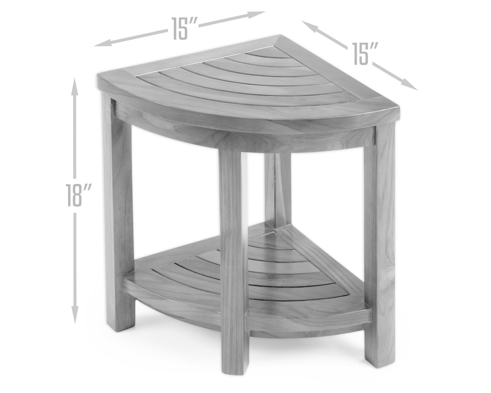 ALATEAK Corner Wood Bath Spa Shower Stool Table Bench Shelf Storage Fully Assembled