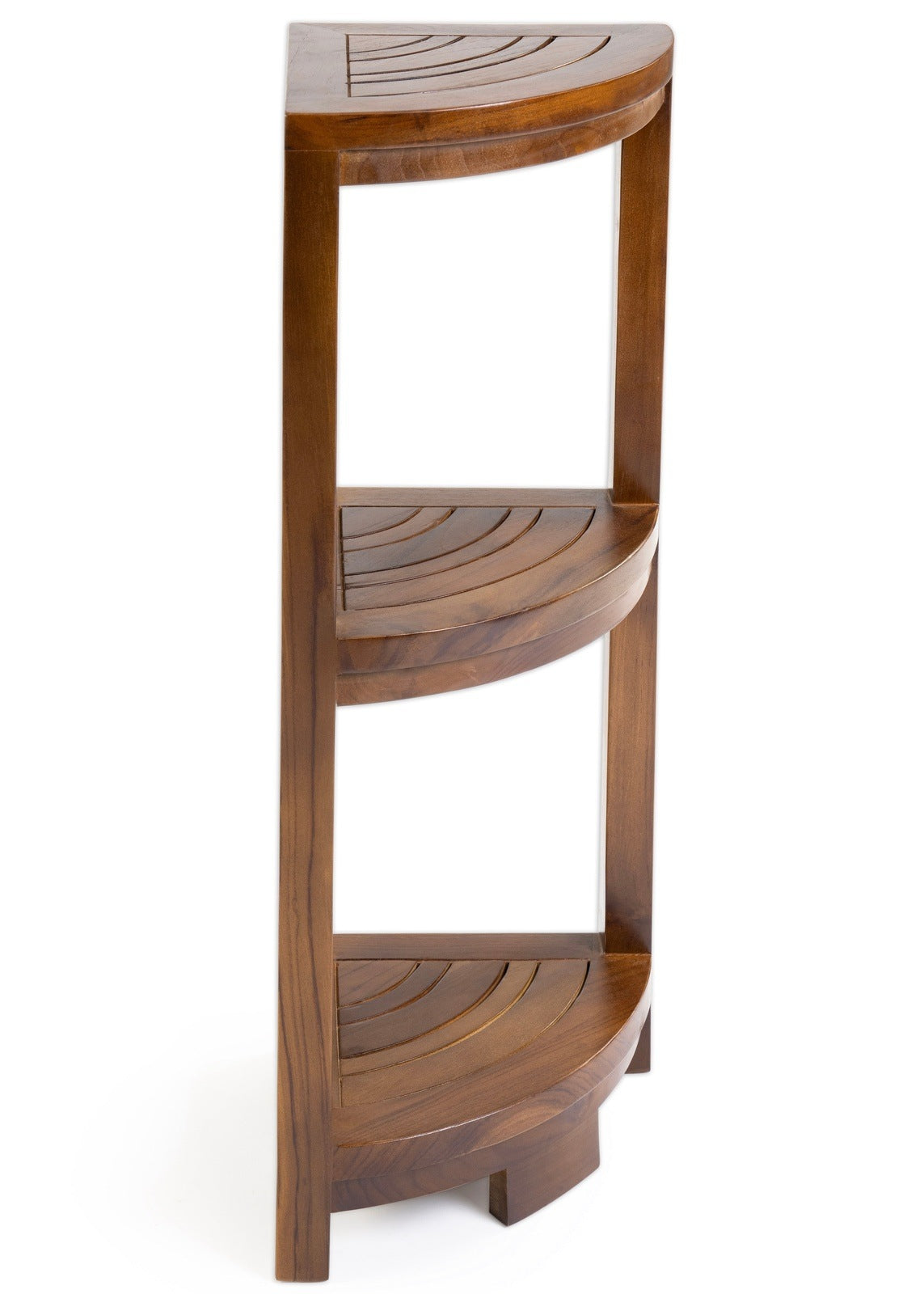 ALA TEAK Corner Teak Wood Bath Spa Shower Stool Corner Shelf Storage Fully Assembled