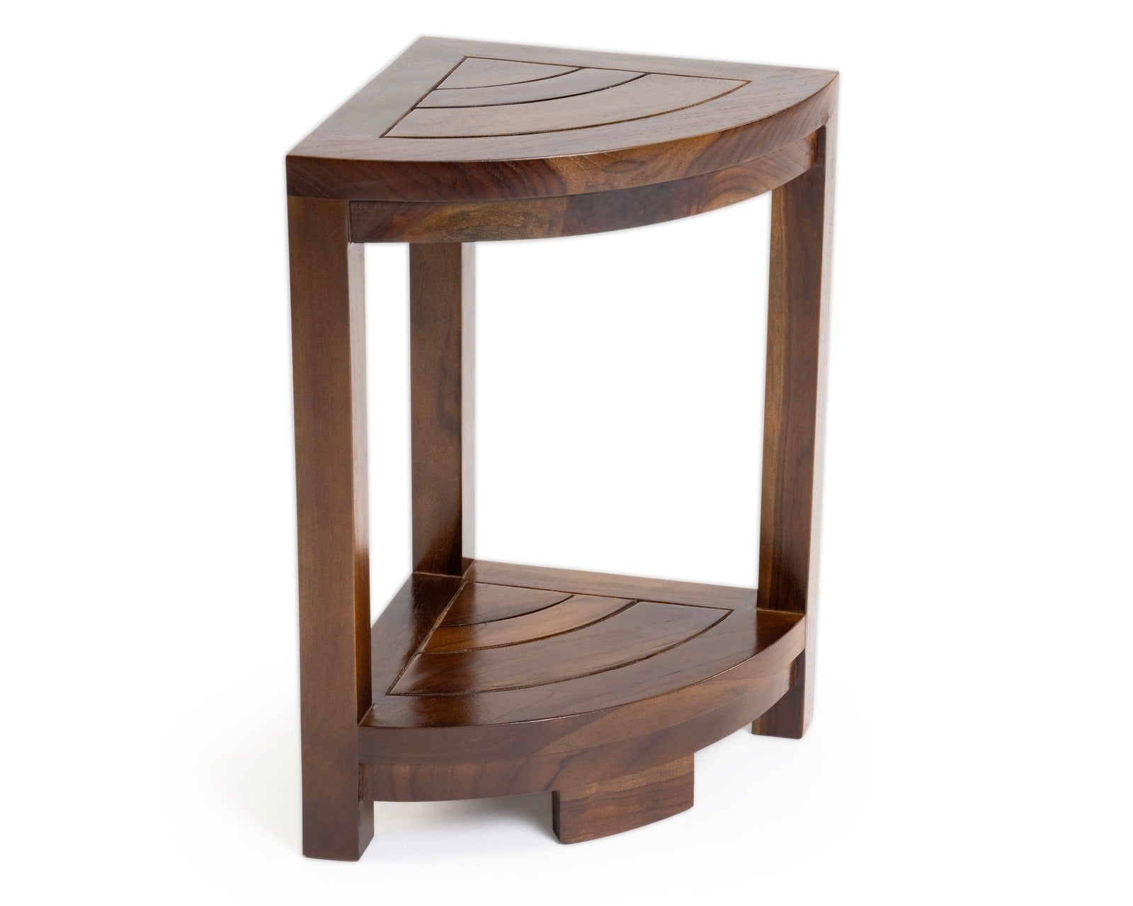 ALA TEAK Corner Teak Wood Bath Spa Shower Stool Corner Table Bench Stool Fully Assembled