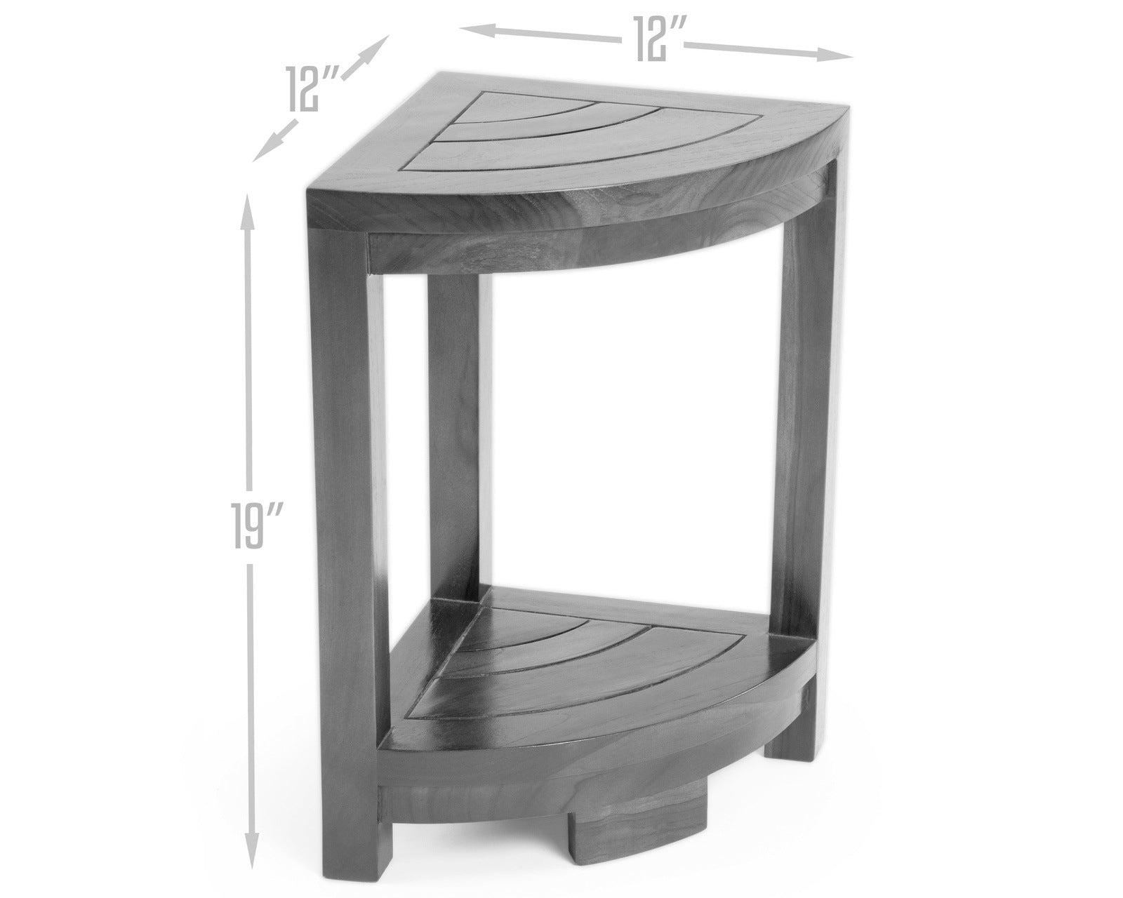 ALA TEAK Corner Teak Wood Bath Spa Shower Stool Corner Table Bench Stool Fully Assembled