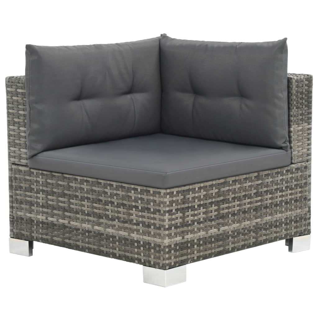 Outdoor Sofa Set 28 Pieces Poly Rattan Grey