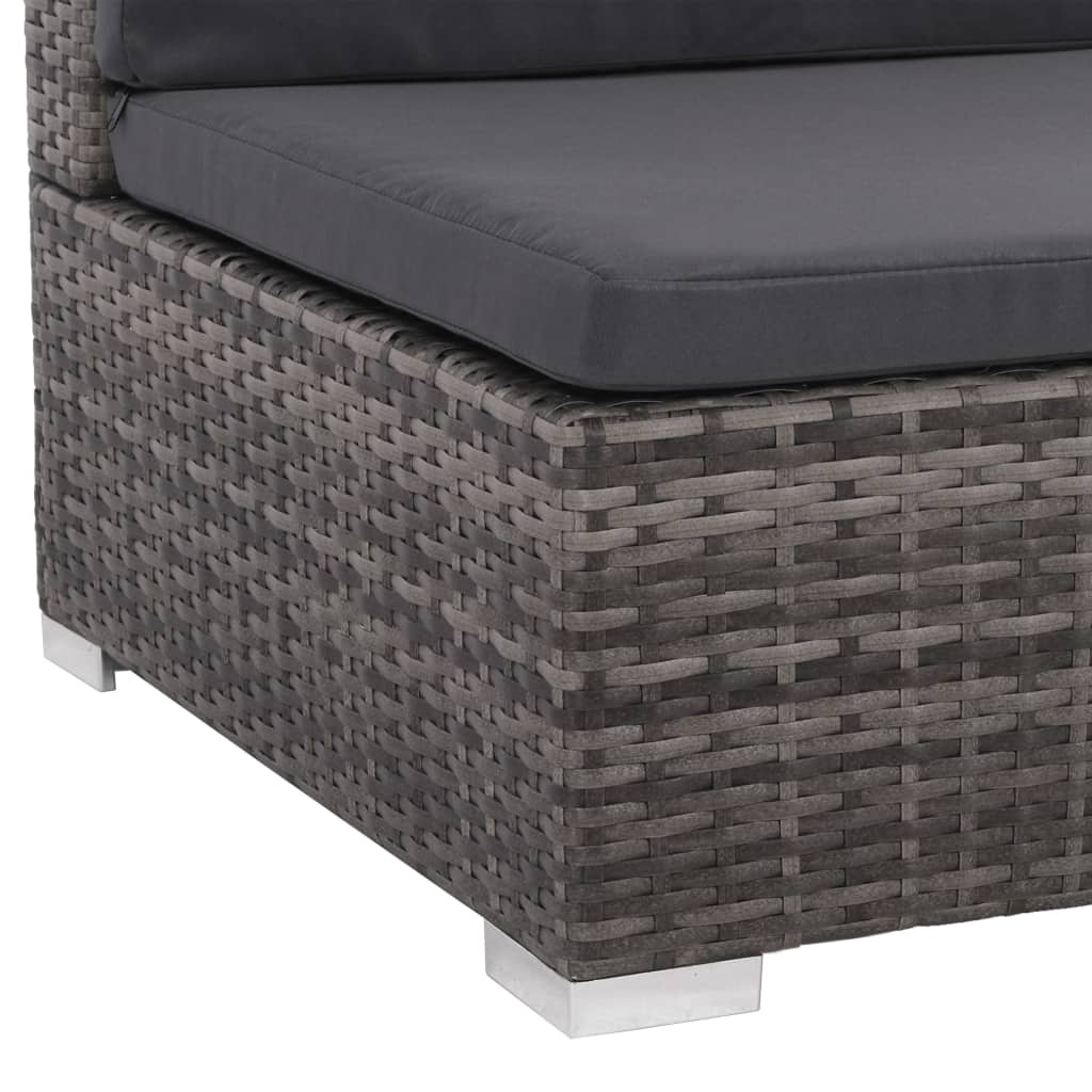 Outdoor Sofa Set 20 Pieces Poly Rattan Grey