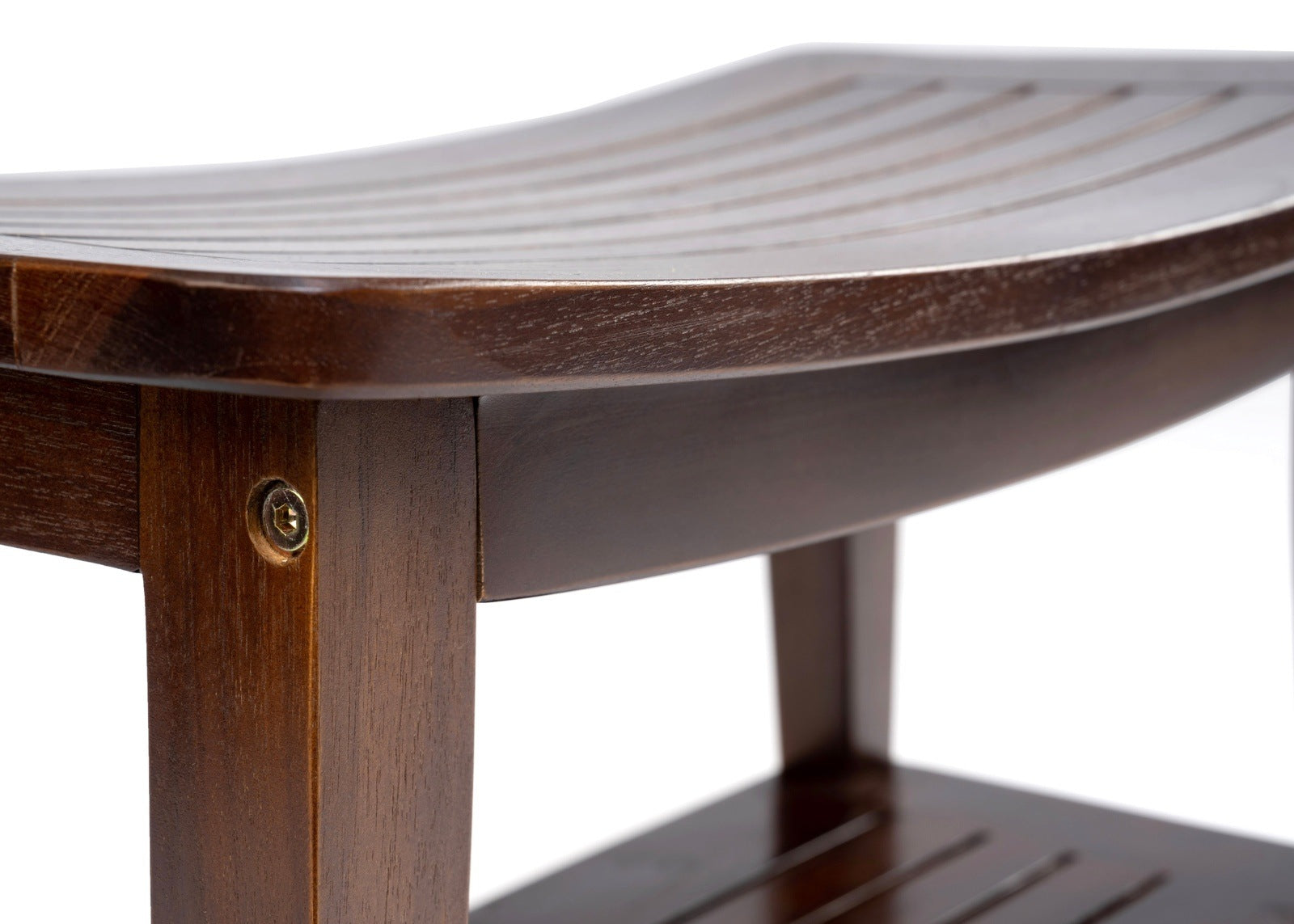 AlaTeak Monte Carlo 23.5" Shower Bench Stool with Shelf Storage