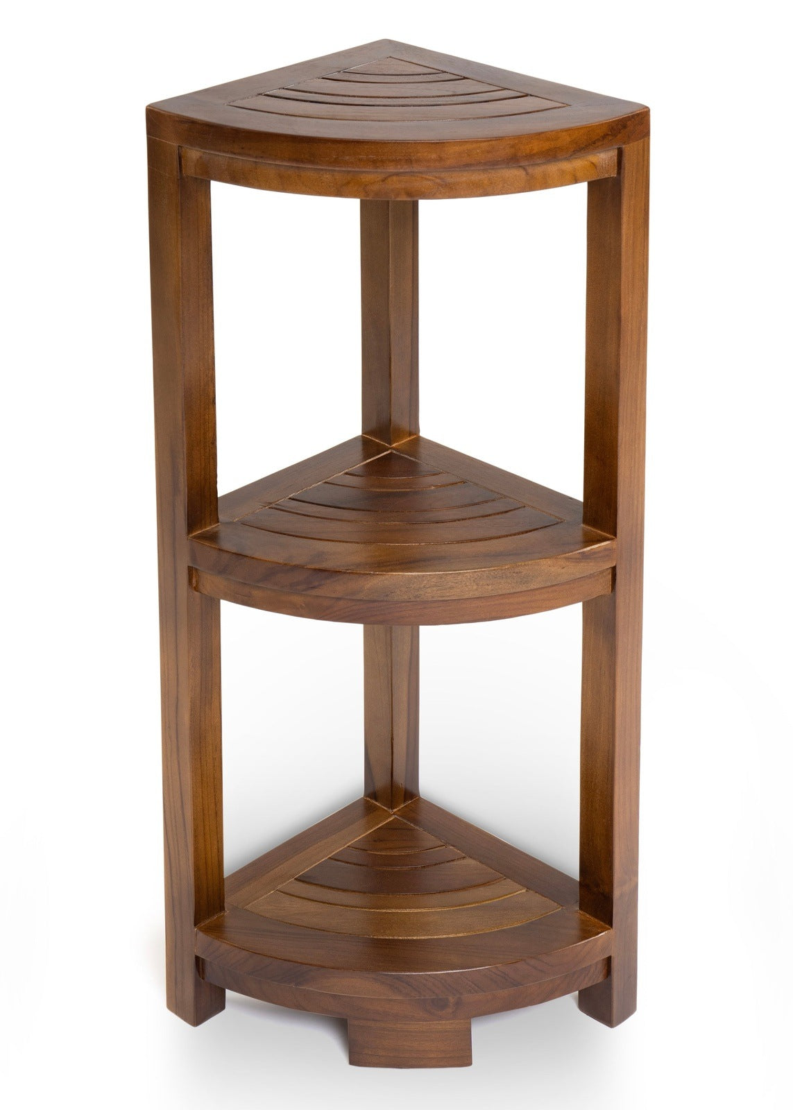 ALA TEAK Corner Teak Wood Bath Spa Shower Stool Corner Shelf Storage Fully Assembled