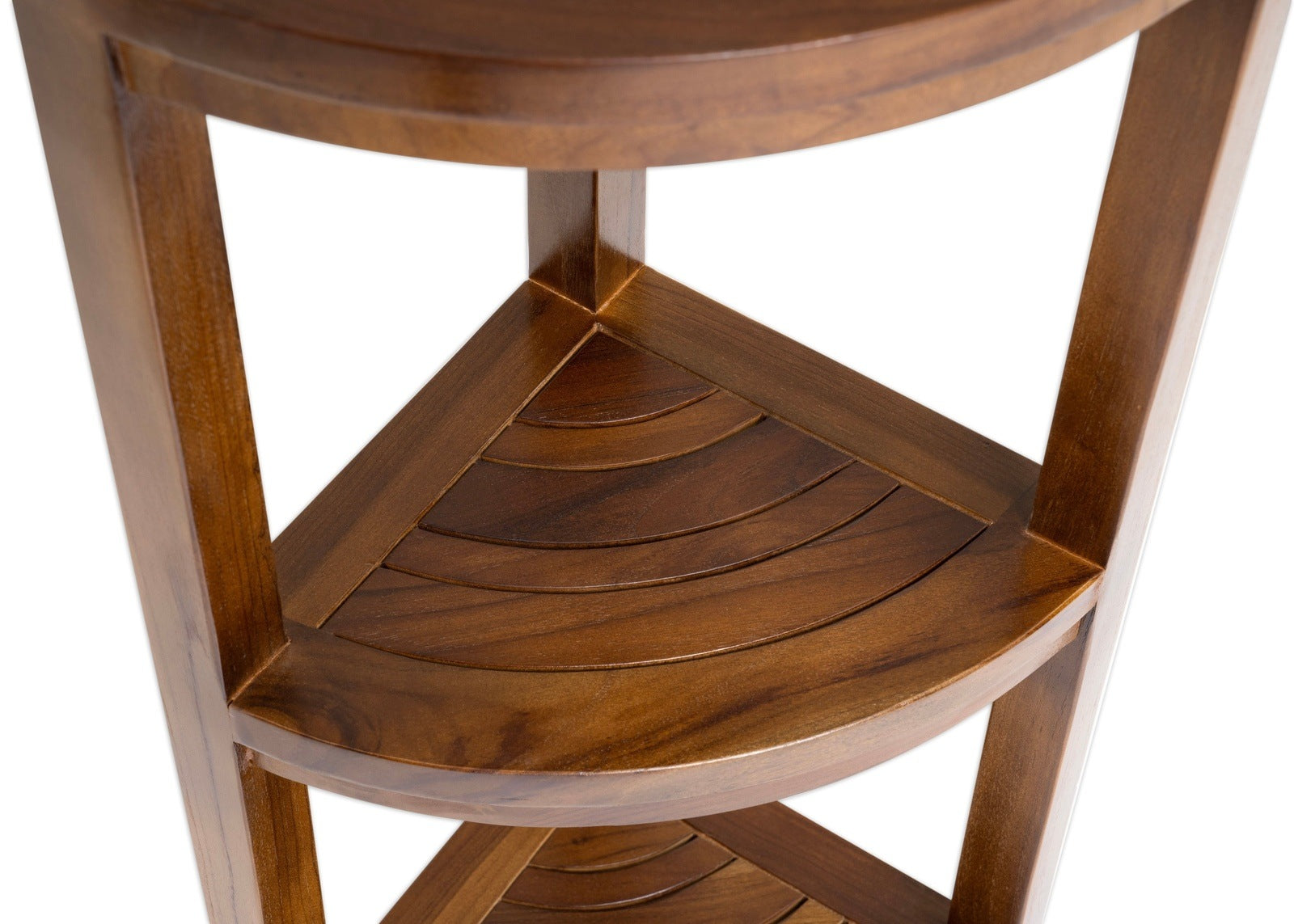 ALA TEAK Corner Teak Wood Bath Spa Shower Stool Corner Shelf Storage Fully Assembled