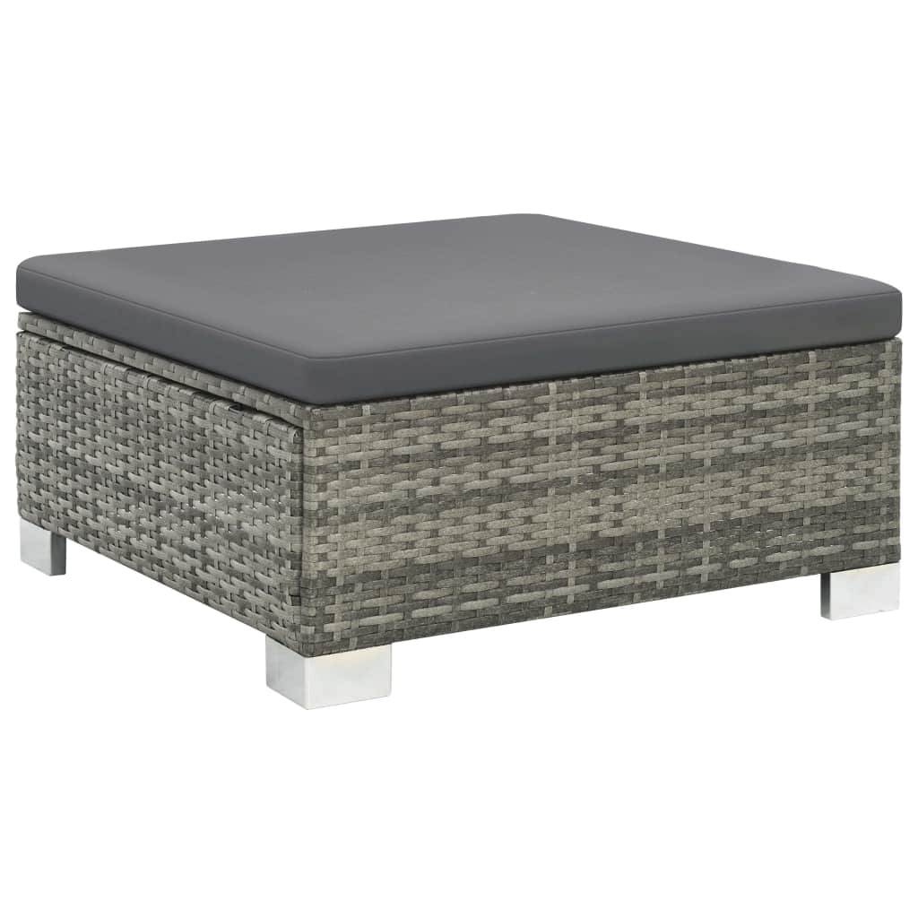 Outdoor Sofa Set 28 Pieces Poly Rattan Grey