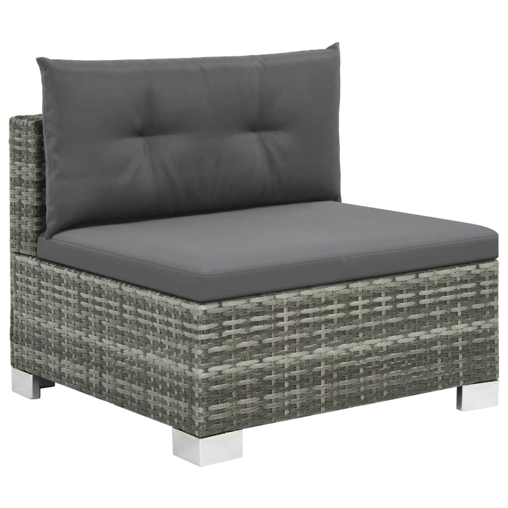 Outdoor Sofa Set 28 Pieces Poly Rattan Grey