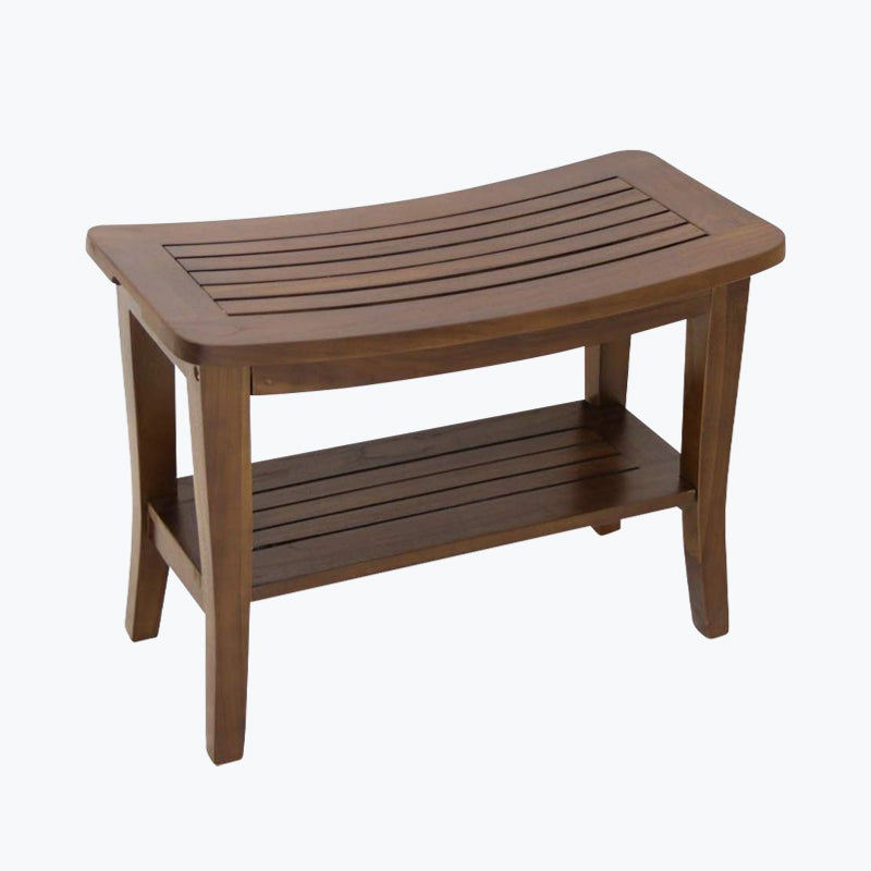 AlaTeak Monte Carlo 23.5" Shower Bench Stool with Shelf Storage