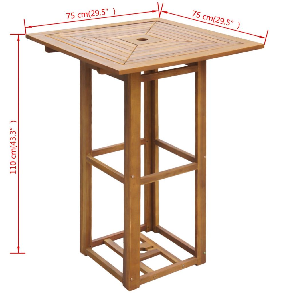 Outdoor Bar Set 5 Pieces Acacia Wood