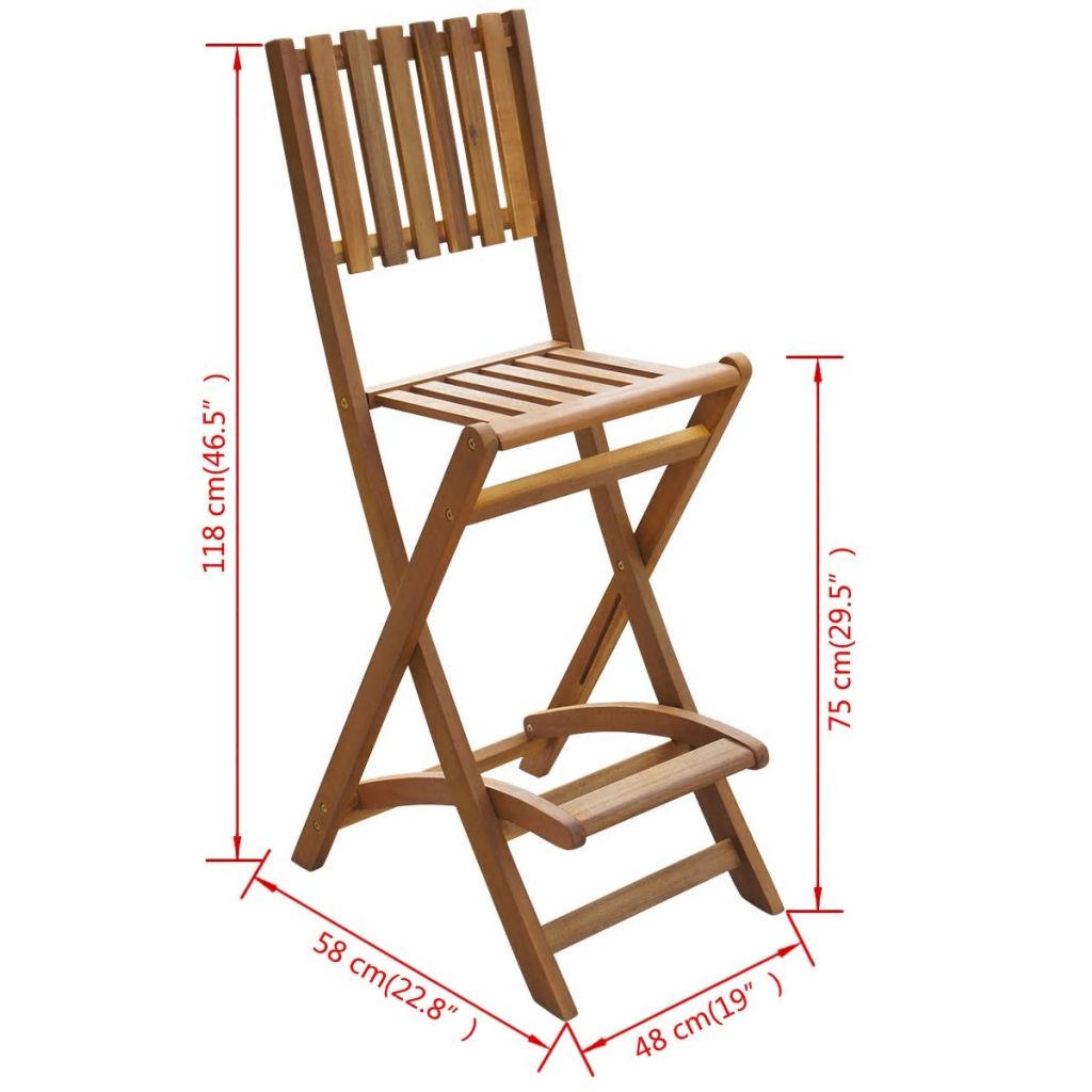 Outdoor Bar Set 3 Pieces Acacia Wood