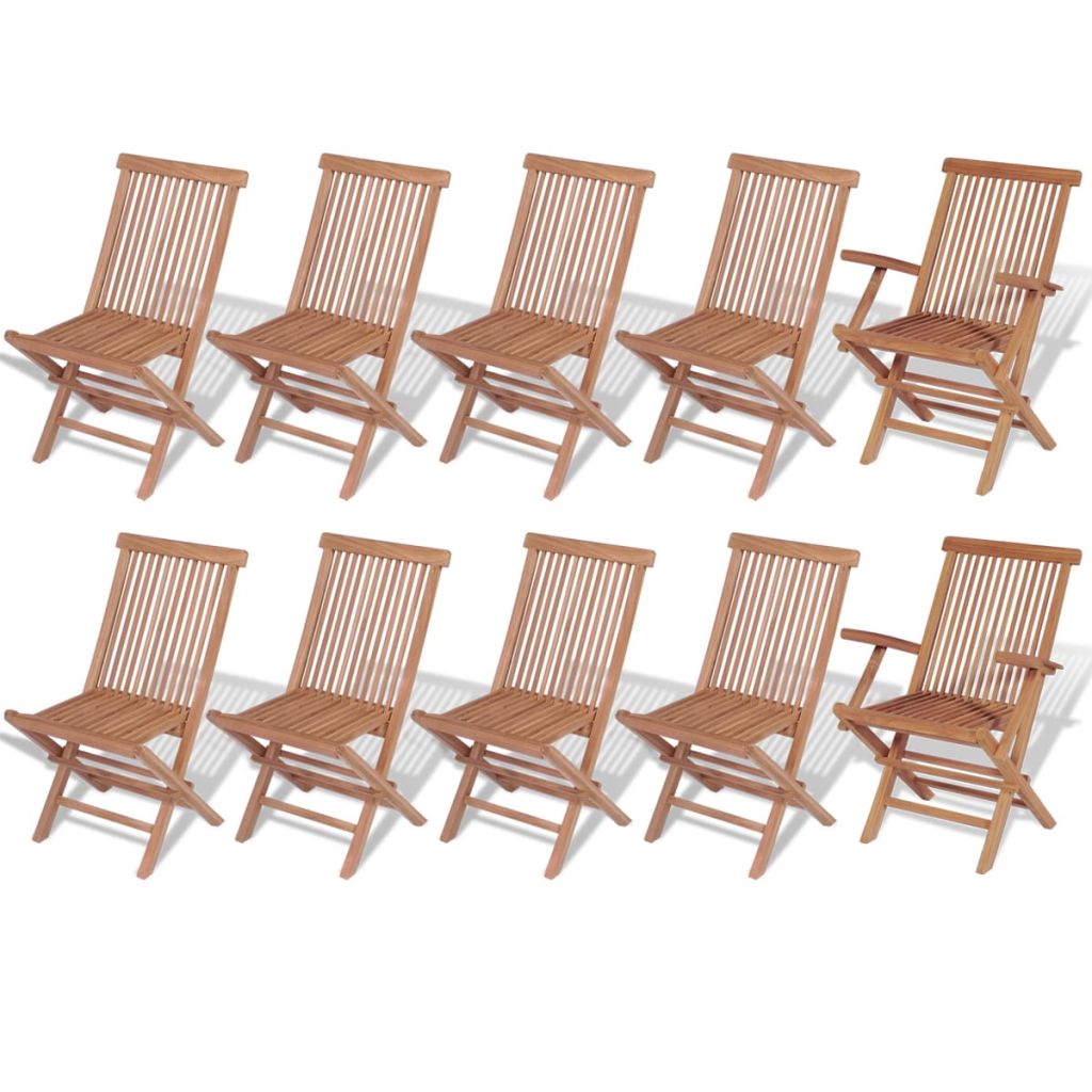 Outdoor Dining Set 11 Pieces Teak