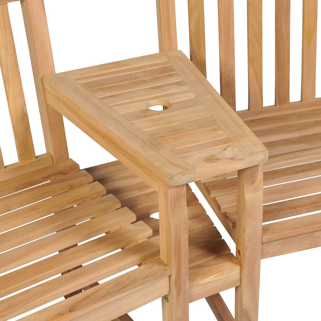 Outdoor Chairs 2 pcs Teak with Parasol Hole