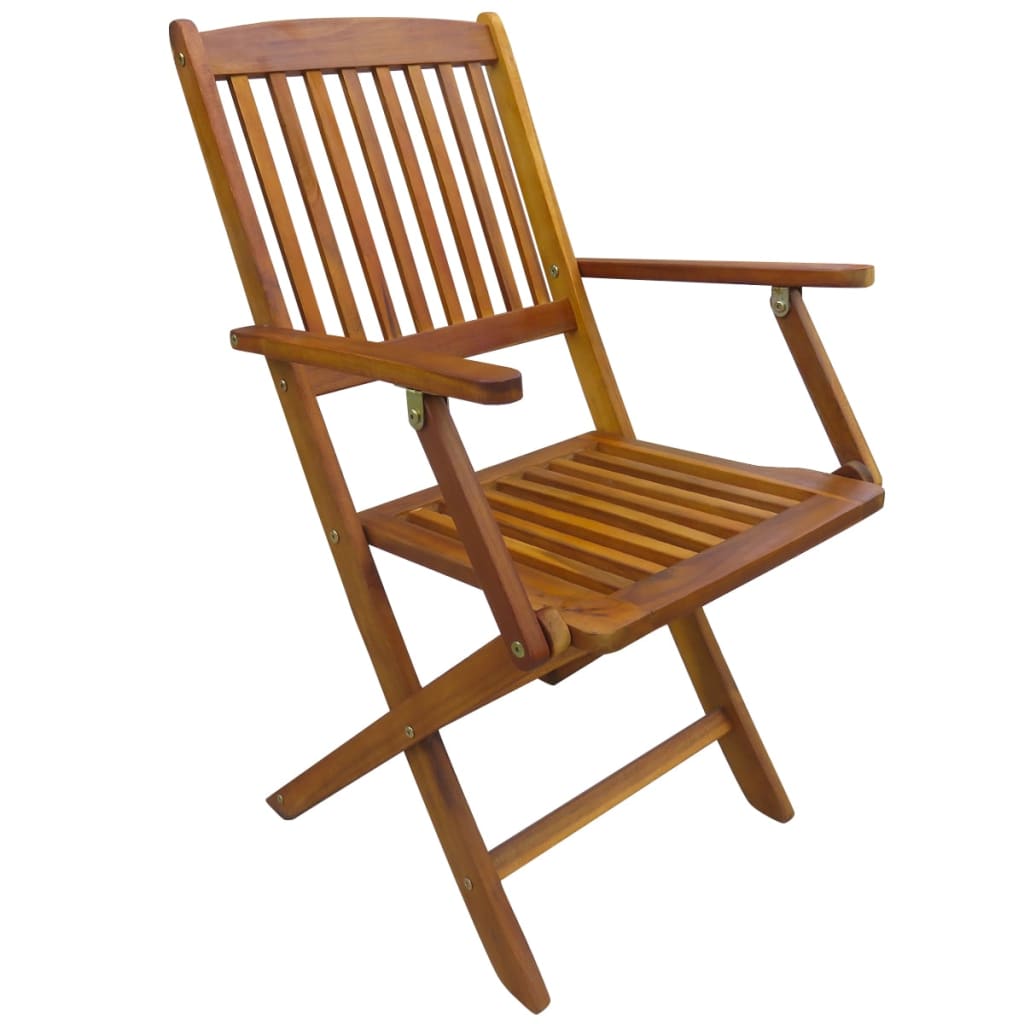 Outdoor Folding Dining Set 5 Pieces Solid Eucalyptus Wood