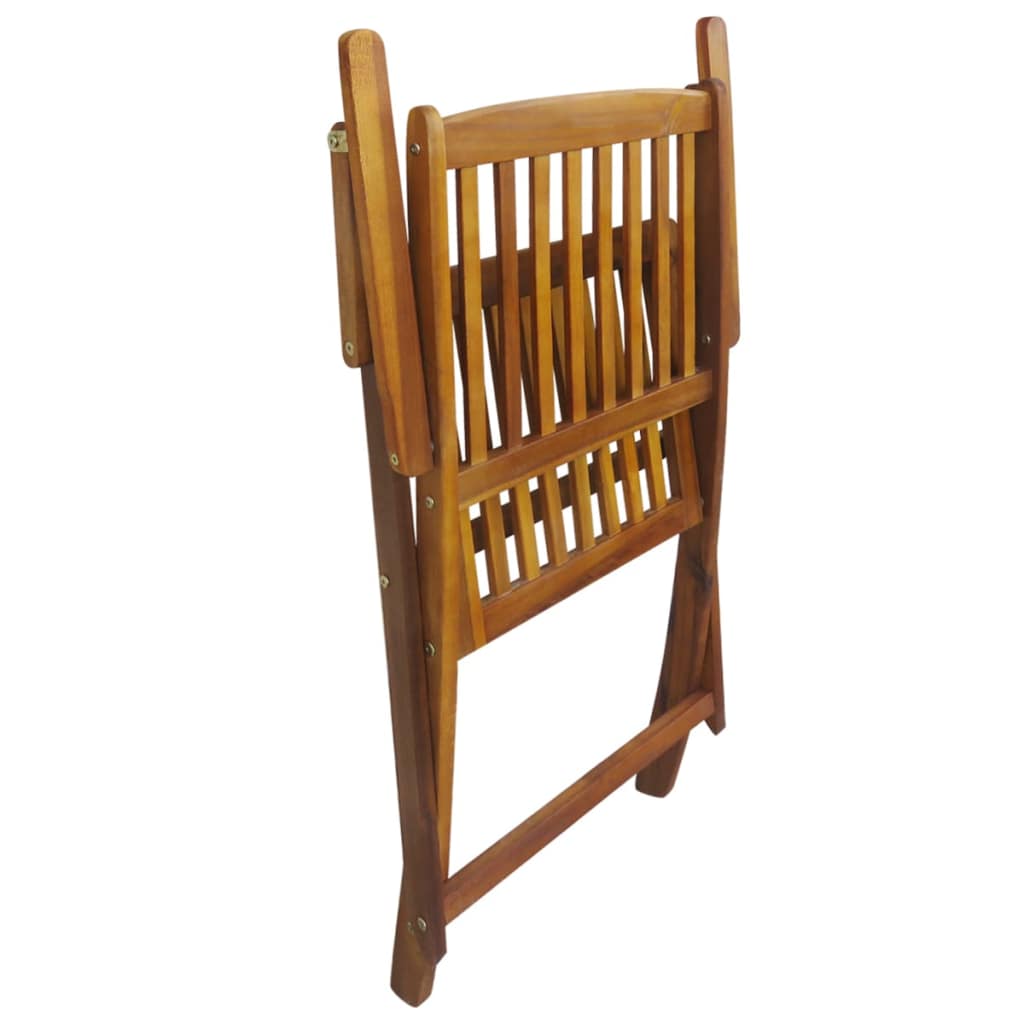 Outdoor Folding Dining Set 5 Pieces Solid Eucalyptus Wood