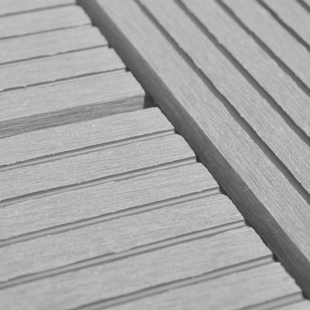 Grey 11 pcs 30 x 30 cm Decking Tiles WPC 1 sqm