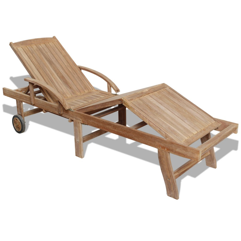 Sunlounger Teak 195x59.5x35 cm Adjustable 5Position
