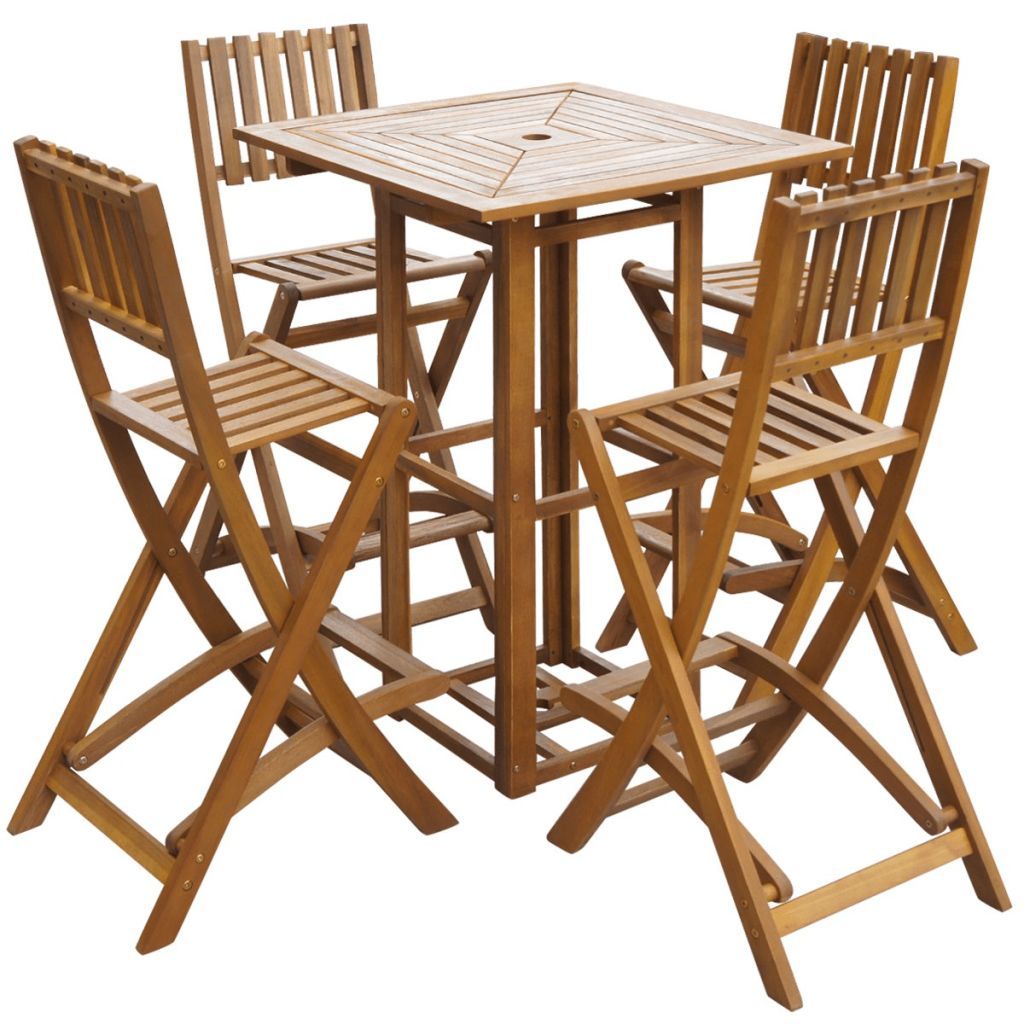 Outdoor Bar Set 5 Pieces Acacia Wood