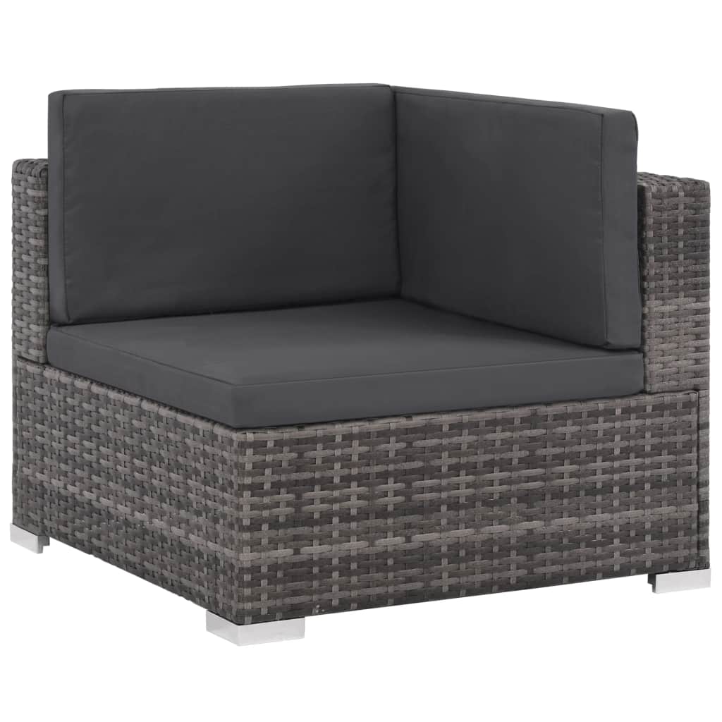 Outdoor Sofa Set 20 Pieces Poly Rattan Grey