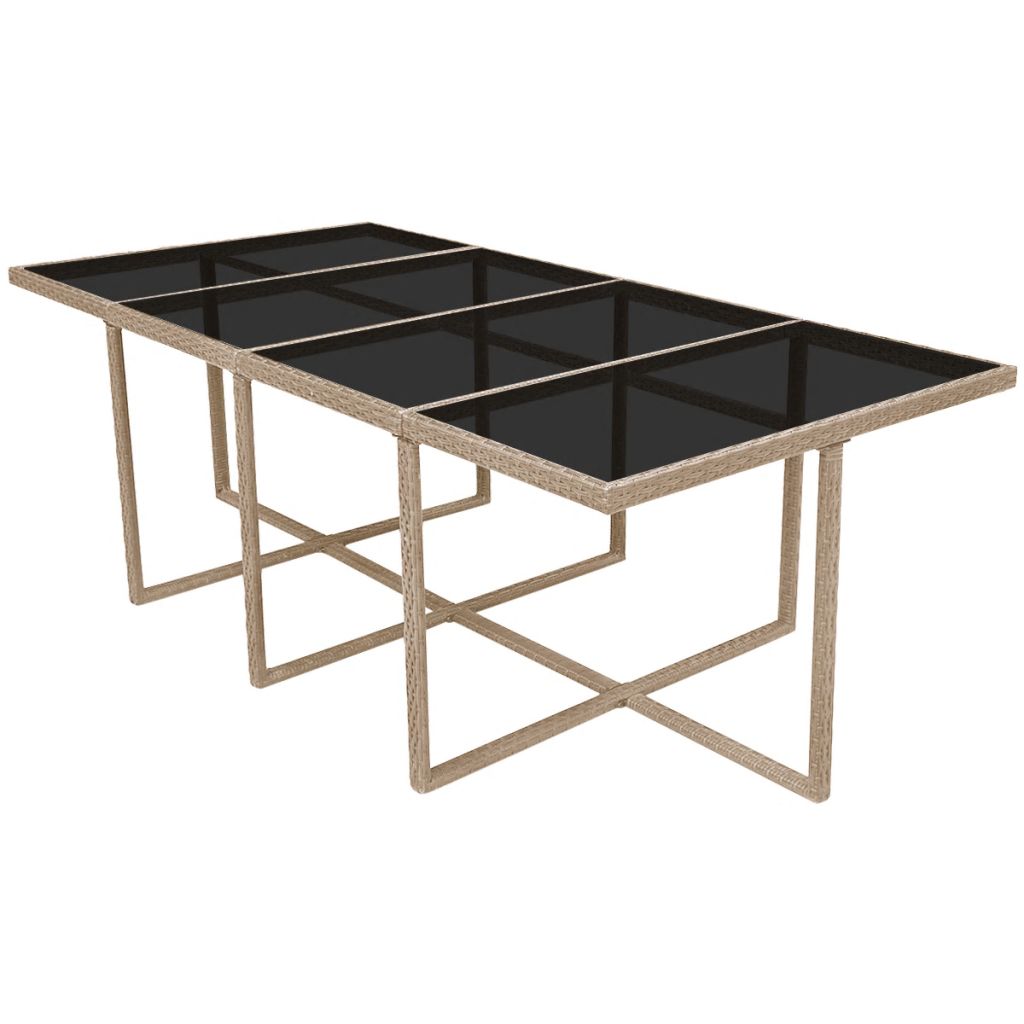 Outdoor Dinning Set 33 Pieces Grey/Beige Poly Rattan