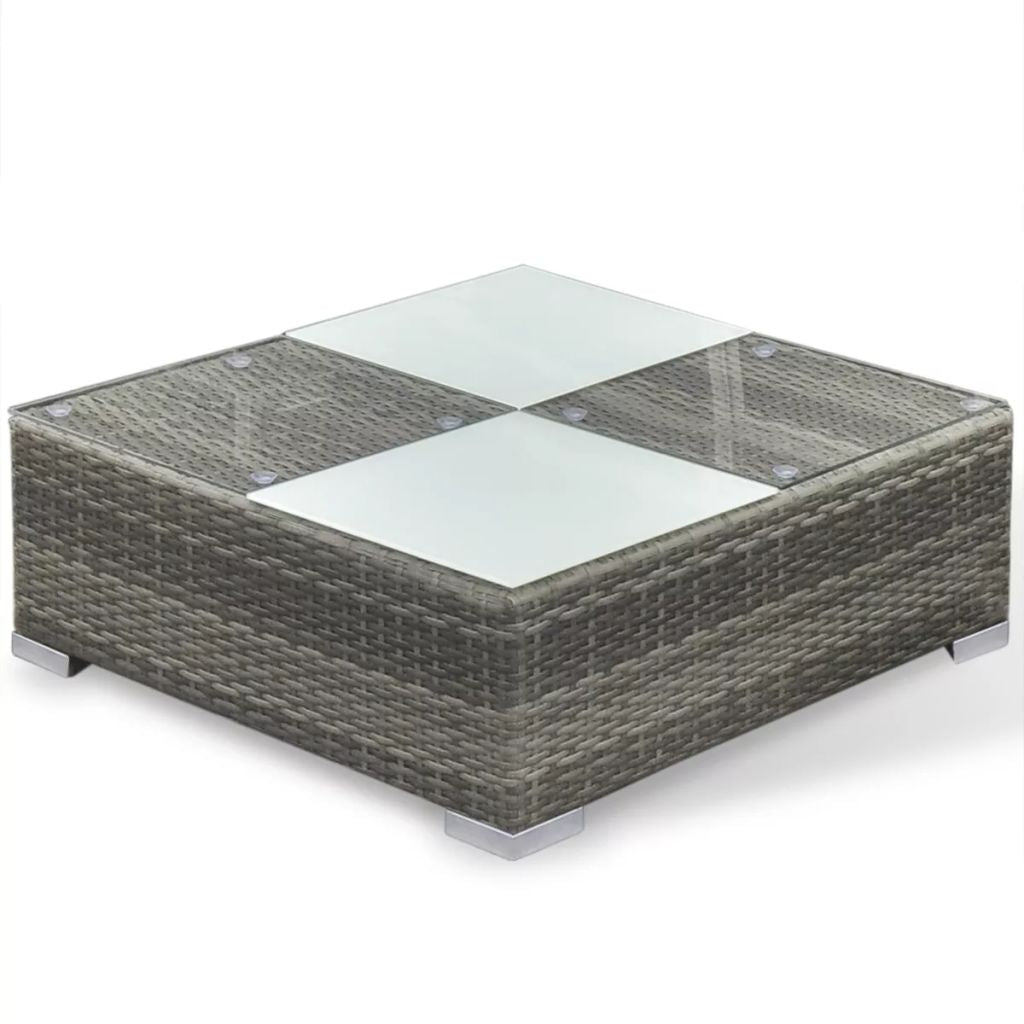 Garden Sofa Set 17 Pieces Poly Rattan Gray