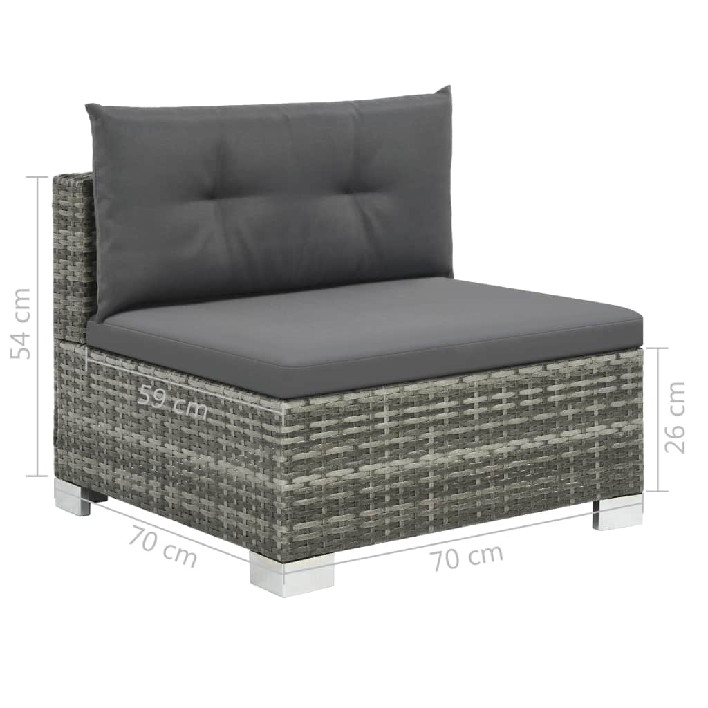 Outdoor Sofa Set 28 Pieces Poly Rattan Grey