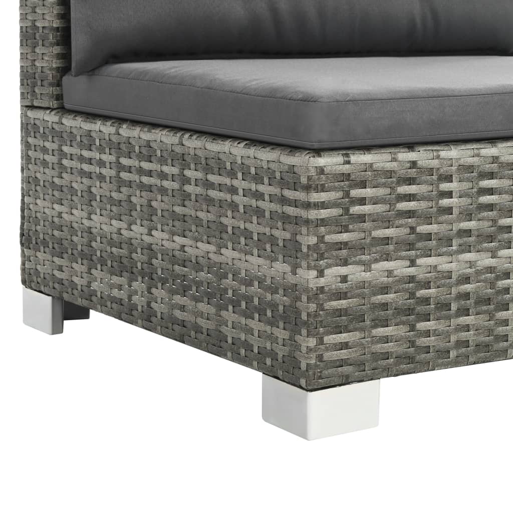 Outdoor Sofa Set 28 Pieces Poly Rattan Grey
