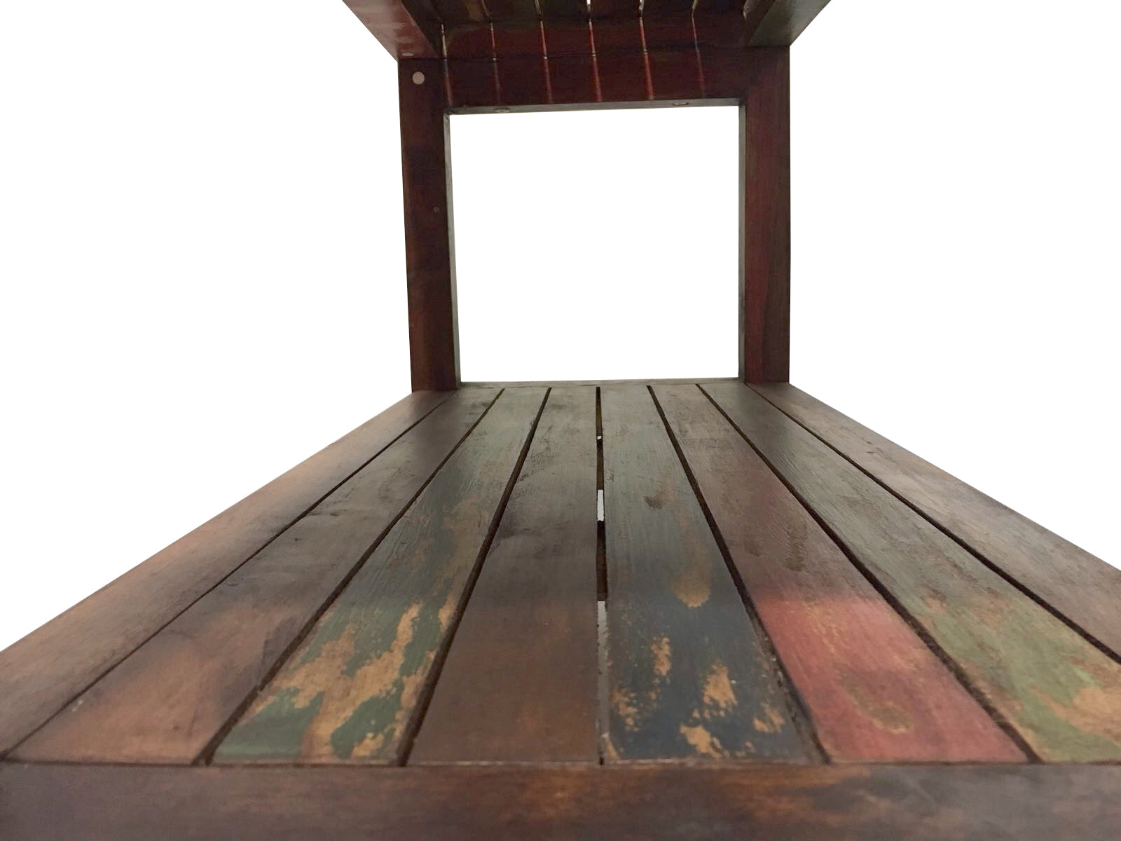 Ala Teak Wood Patio Garden Indoor Outdoor Vintage Looking Yard Coffee Side Table Bench Stool Waterproof Bath Spa Shower Shelf Storage Easy Assemble