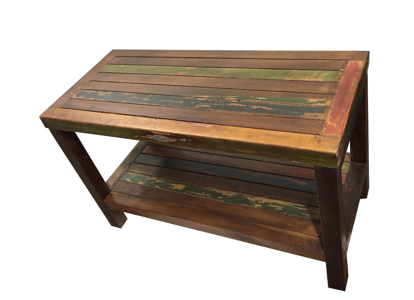 Ala Teak Wood Patio Garden Indoor Outdoor Vintage Looking Yard Coffee Side Table Bench Stool Waterproof Bath Spa Shower Shelf Storage Easy Assemble