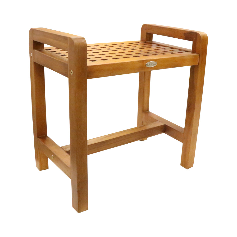 Ala Teak Shower Seat Bench with Storage Shelf for Seating, Support & Relaxation, Spa Bath Bench Stool Perfect for Indoor or Outdoor Use