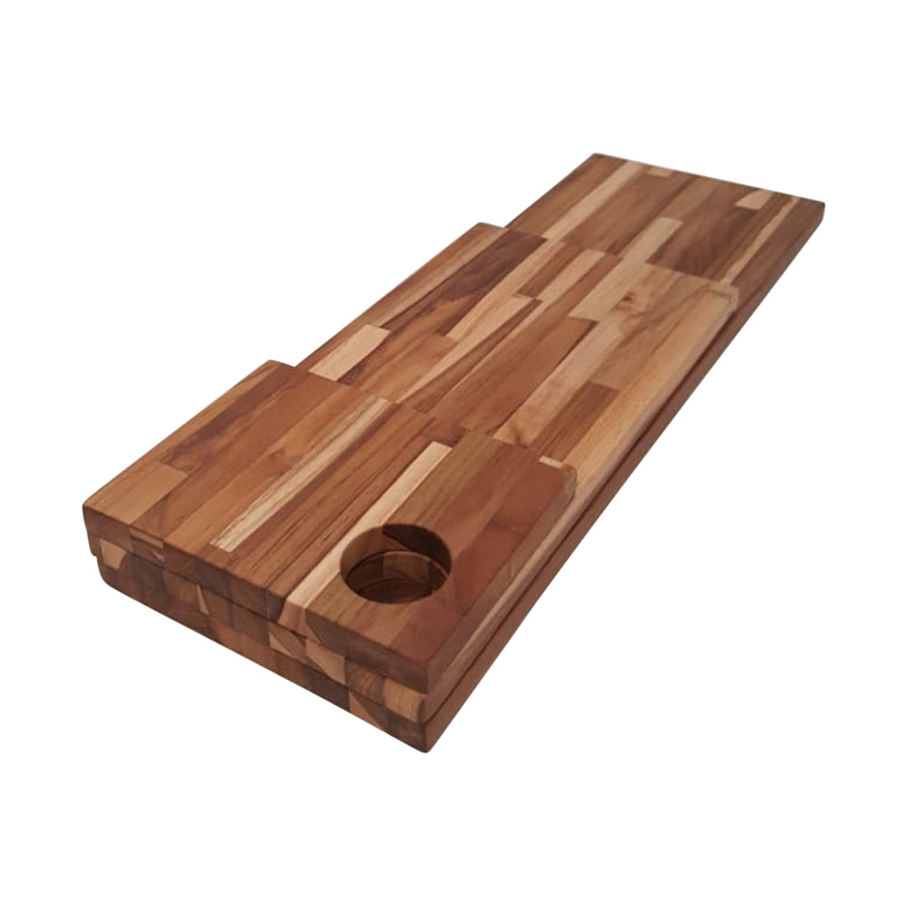 Ala Teak Wood Premium Rectangle Cutting Board Set Large Butcher Block with Handle - 3 Pcs
